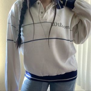 vintage 80s wilson striped long sleeve sweater